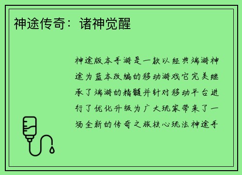 神途传奇：诸神觉醒